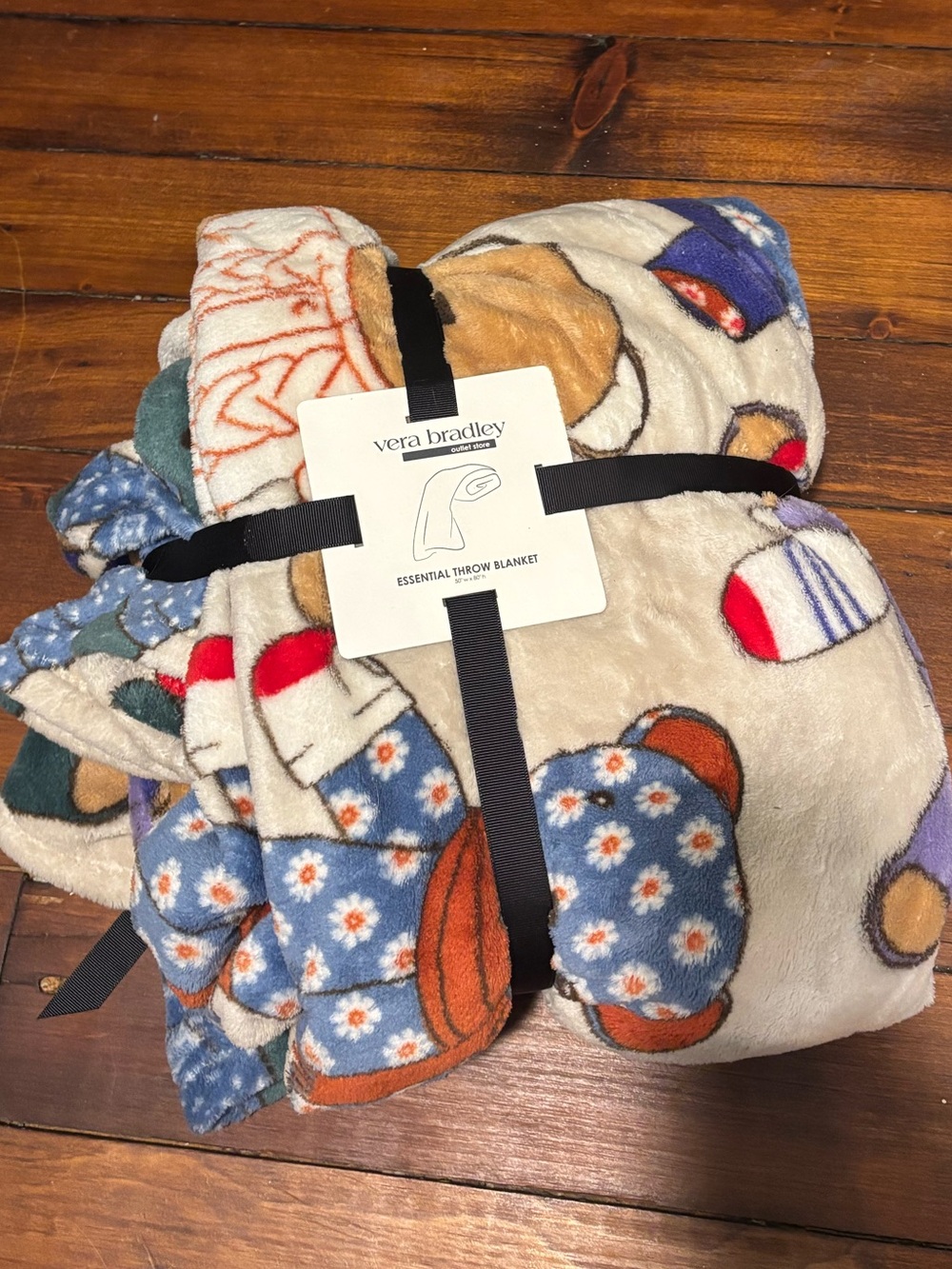 Vera Bradley Toasty Teddies Essential Throw Blanket